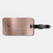 パーソナライズされた赤面ピンクスクリプト ラゲッジタグ (裏面横)