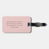 パーソナライズされた赤面ピンクトレンディー水彩牛 ラゲッジタグ (裏面横)