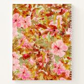 パーソナライズされた赤面ピンクフローラ感謝ジャーナル ノートブック (裏面)