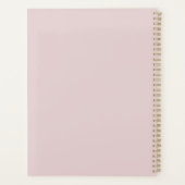 パーソナライズされた赤面ピンク金ゴールドモノグラムイニシャル プランナー手帳 (裏面)