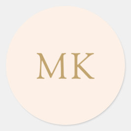 パーソナライズされた赤面ピンク金ゴールドモノグラムイニシャル ラウンドシール