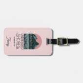 パーソナライズされた赤面モダンピンクシェイクスピア引用文 ラゲッジタグ (正面横)