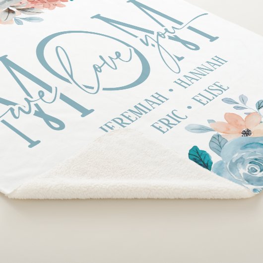 パーソナライズされた赤面花付きママ用毛布 シェルパブランケット (3/4)