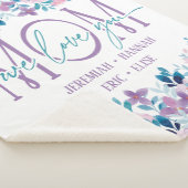 パーソナライズされた赤面花付きママ用毛布 シェルパブランケット (3/4)