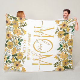 パーソナライズされた赤面花付きママ用毛布 フリースブランケット