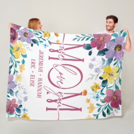 パーソナライズされた赤面花付きママ用毛布 フリースブランケット