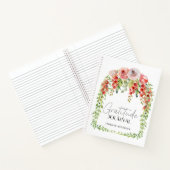 パーソナライズされた赤面赤フローラ感謝ジャーナル ノートブック (内部)