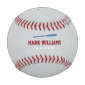 パーソナライズされた赤鮫 野球ボール (裏面)