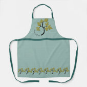 パーソナライズされた踊りツリーオリーブグリーン エプロン (正面)