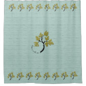 パーソナライズされた踊りツリーオリーブグリーン シャワーカーテン (正面)