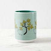 パーソナライズされた踊りツリーオリーブグリーン マグカップ (中央)