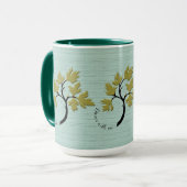 パーソナライズされた踊りツリーオリーブグリーン マグカップ (正面左)