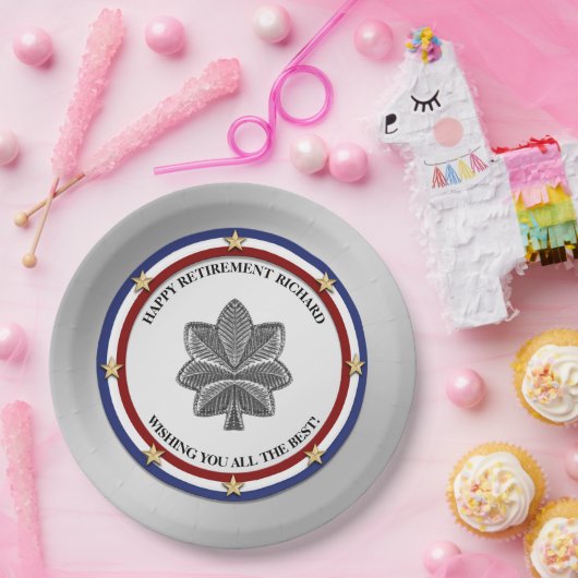 パーソナライズされた軍事退職パーティー ペーパープレート (パーティー)