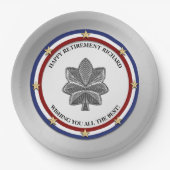 パーソナライズされた軍事退職パーティー ペーパープレート (正面)