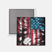 パーソナライズされた軍隊ソルジャードッグラベルUSA国旗 マグネット (正面/裏面)