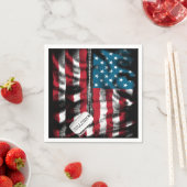 パーソナライズされた軍隊ソルダードッグラベルUSA国旗 スタンダードカクテルナプキン (インサイチュ)