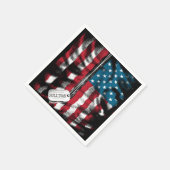 パーソナライズされた軍隊ソルダードッグラベルUSA国旗 スタンダードカクテルナプキン (角)