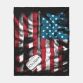 パーソナライズされた軍隊ソルダードッグラベルUSA国旗 フリースブランケット (正面)