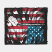 パーソナライズされた軍隊ソルダードッグラベルUSA国旗 フリースブランケット (正面(横))