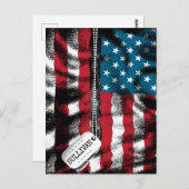 パーソナライズされた軍隊ソルダードッグラベルUSA国旗 ポストカード (正面/裏面)