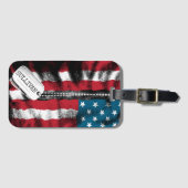 パーソナライズされた軍隊ソルダードッグラベルUSA国旗 ラゲッジタグ (正面横)