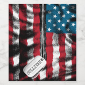 パーソナライズされた軍隊ソルダードッグラベルUSA国旗 ワインラベル (シングルラベル)