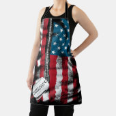 パーソナライズされた軍隊兵士ドッグタグUSA国旗 エプロン (インサイチュ)