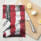 パーソナライズされた軍隊兵士ドッグタグUSA国旗 キッチンタオル (四つ折り)