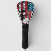 パーソナライズされた軍隊兵士ドッグタグUSA国旗 ゴルフヘッドカバー (正面)