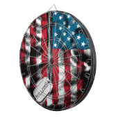 パーソナライズされた軍隊兵士ドッグタグUSA国旗  ダーツボード (正面右)