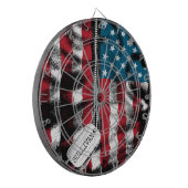 パーソナライズされた軍隊兵士ドッグタグUSA国旗  ダーツボード (正面左)