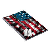 パーソナライズされた軍隊兵士ドッグタグUSA国旗 ノートブック (右側)