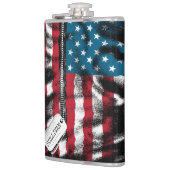 パーソナライズされた軍隊兵士ドッグタグUSA国旗 フラスク (左)