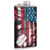 パーソナライズされた軍隊兵士ドッグタグUSA国旗 フラスク (右)