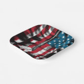 パーソナライズされた軍隊兵士ドッグタグUSA国旗 ペーパープレート (傾斜あり)