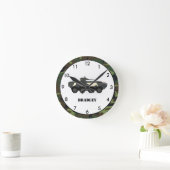 パーソナライズされた軍隊迷彩柄丸時計 ラウンド壁時計 (ホーム)