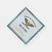 パーソナライズされた軍隊退職パーティー スタンダードランチョンナプキン (角)