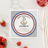 パーソナライズされた軍隊退職パーティー スタンダードランチョンナプキン (インサイチュ)