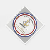 パーソナライズされた軍隊退職パーティー スタンダードランチョンナプキン (角)