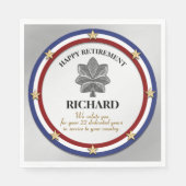 パーソナライズされた軍隊退職パーティー スタンダードランチョンナプキン (正面)