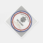 パーソナライズされた軍隊退職パーティー スタンダードランチョンナプキン (角)