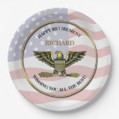 パーソナライズされた軍隊退職パーティー ペーパープレート (正面)