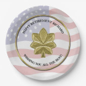 パーソナライズされた軍隊退職パーティー ペーパープレート (正面)