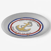 パーソナライズされた軍隊退職パーティー ペーパープレート (アングル)