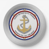 パーソナライズされた軍隊退職パーティー ペーパープレート (正面)