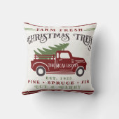 パーソナライズされた農場新鮮なクリスマスの家族の名前かわいい クッション (裏面)