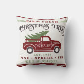 パーソナライズされた農場新鮮なクリスマスの家族の名前かわいい クッション (正面)