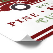 パーソナライズされた農場新鮮なクリスマスの家族の名前かわいい ポスター (角)