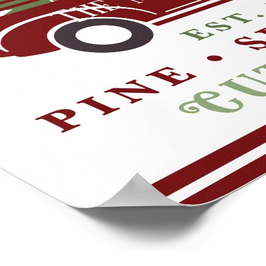 パーソナライズされた農場新鮮なクリスマスの家族の名前かわいい ポスター (角)