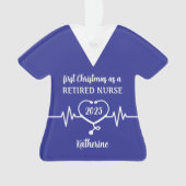 パーソナライズされた退職したナース オーナメント (正面)